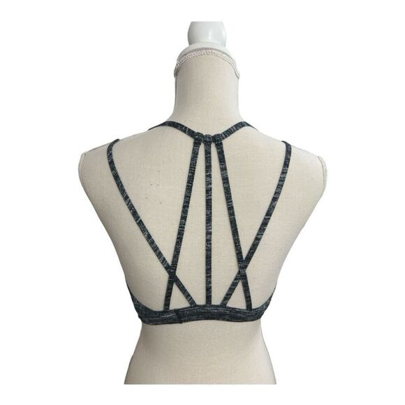Victoria's Secret Strappy Back Sports Bra Size L Black Grey Removable Pads - Picture 12 of 12